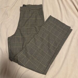Zara Black and Tan Plaid Trousers